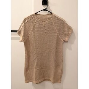Modus Vivendi Mesh Shirt Mens Tan Beige Designer Streetwear Tee